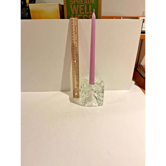 Single Taper Molded Glass Candle Holder